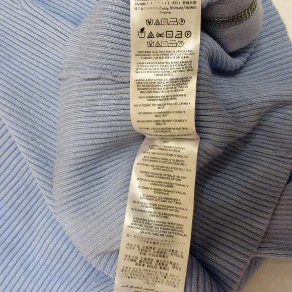 Guess Knitweare   Zip Up Fitted Cardigan Long Sleeve Blue Woman Small - Picture 7 of 8